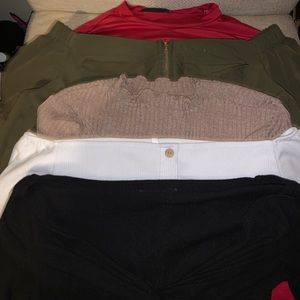 5 long sleeve crop tops